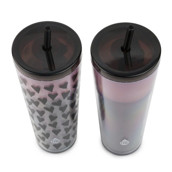 TAL 2-pack Color Changing Axel Tumblers 24 oz Valentines Tumblers Black Hearts - Picture 8 of 10
